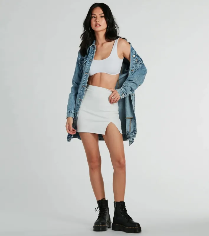 CLEARANCE - Fabulous Fit Side Slit Knit Mini Skirt sold by Windsor