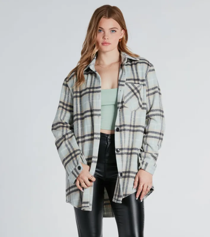 Check Ya Later Plaid Flannel Shacket sold by Windsor