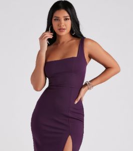 Matilda Crepe Slit Midi Dress sold by Windsor