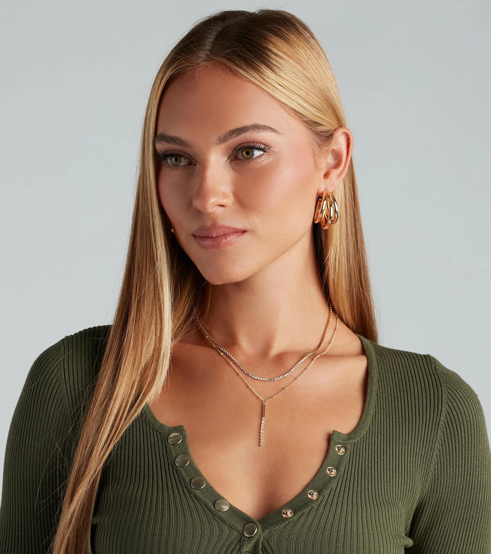 Gorgeous Layers Rhinestone Necklace sold by Windsor product image thumbnail 2