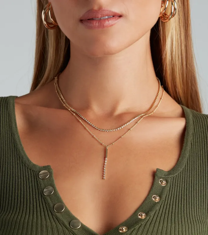 Gorgeous Layers Rhinestone Necklace sold by Windsor