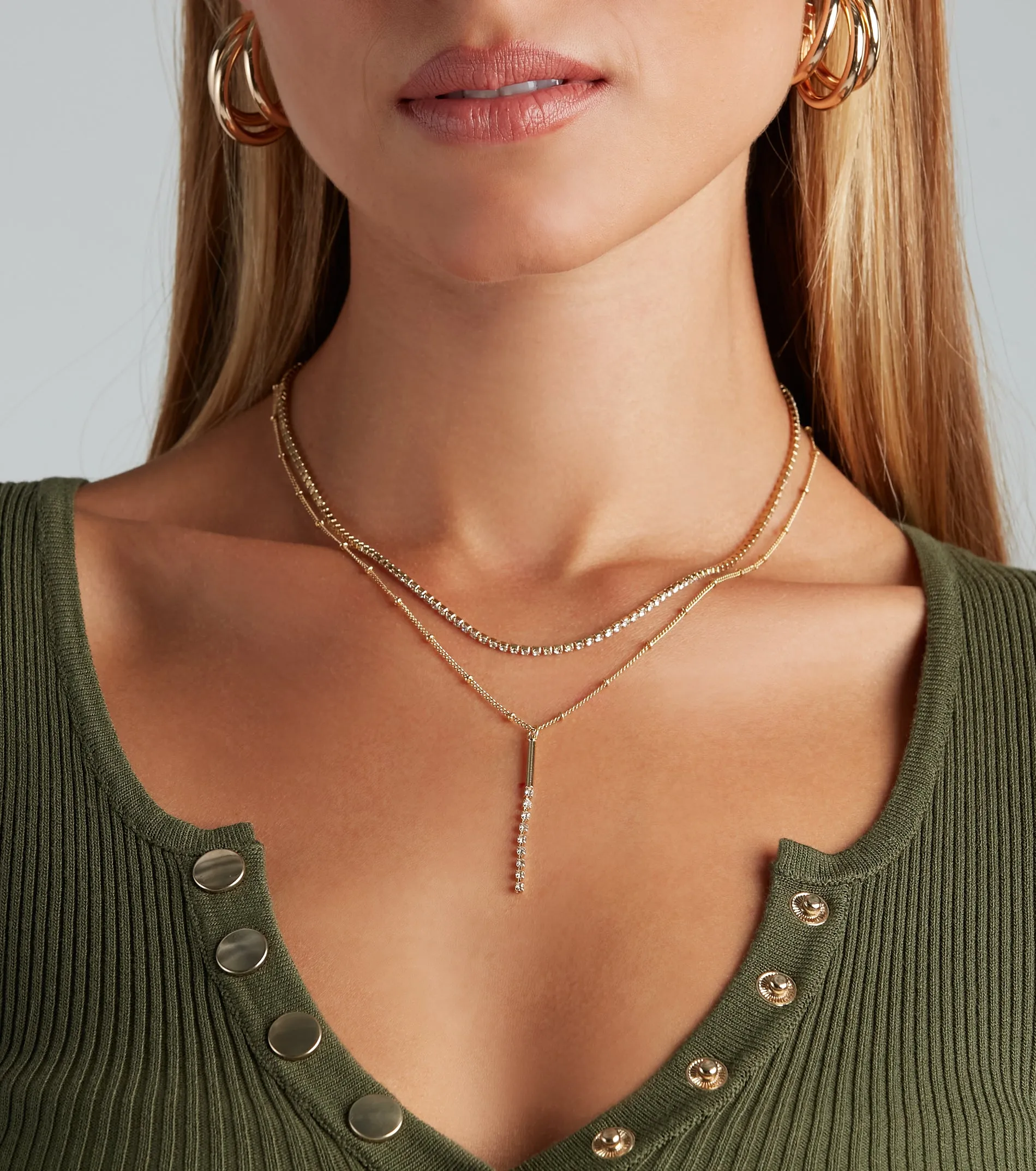 Gorgeous Layers Rhinestone Necklace sold by Windsor