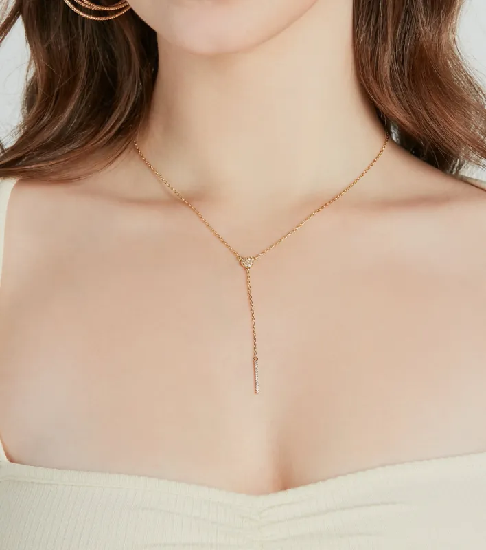 Chic Shine 14K Gold Plated Cubic Zirconia Lariat Necklace sold by Windsor