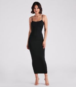 PLACEHOLDER - In Plain Sight Smooth Knit Maxi Dress sold by Windsor