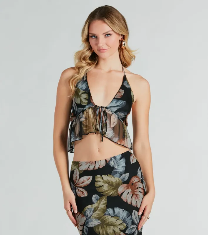 Gorgeous Getaway Tropical Print Crop Top sold by Windsor