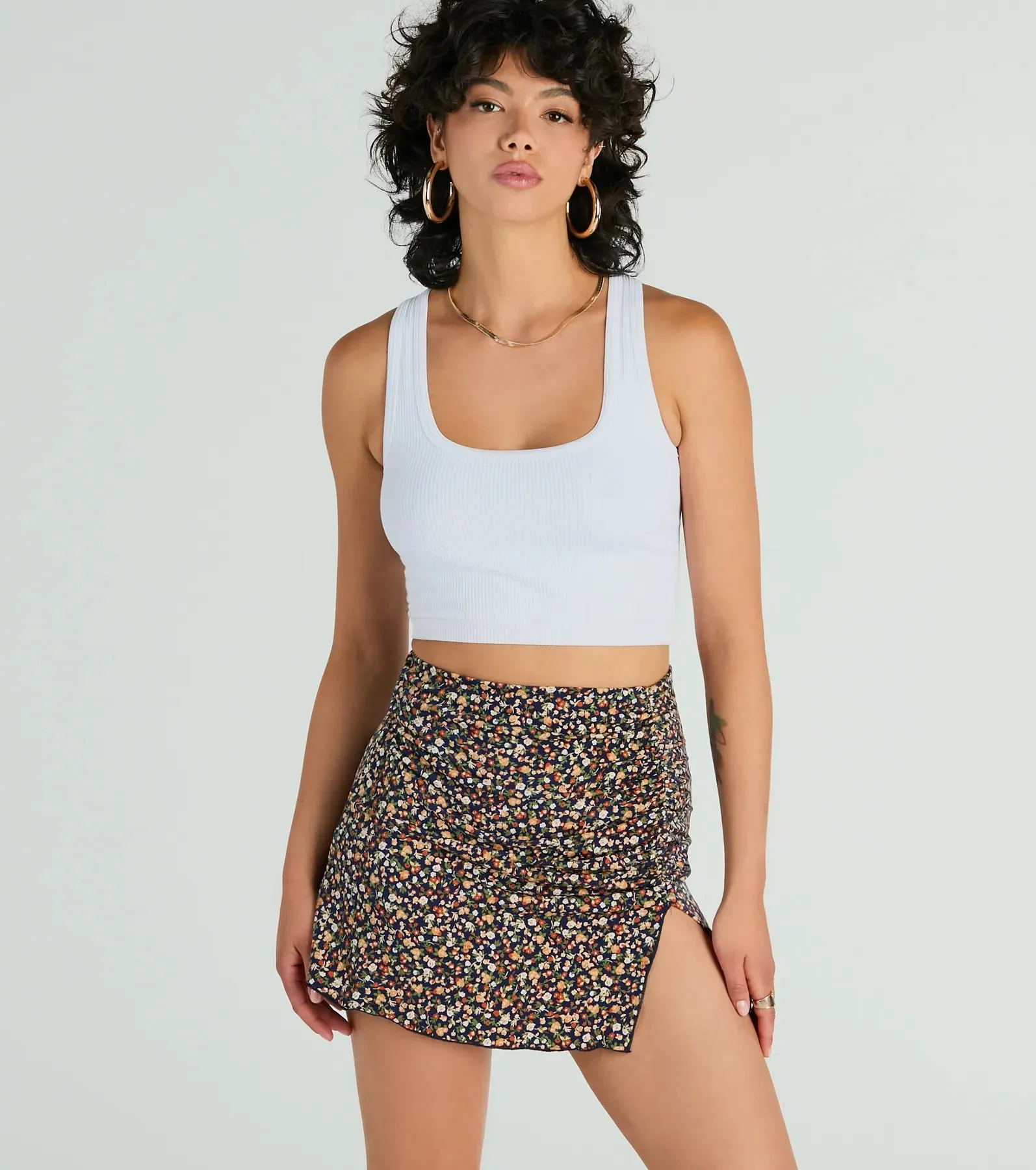 Effortless Beauty High Rise Floral Mini Skirt sold by Windsor
