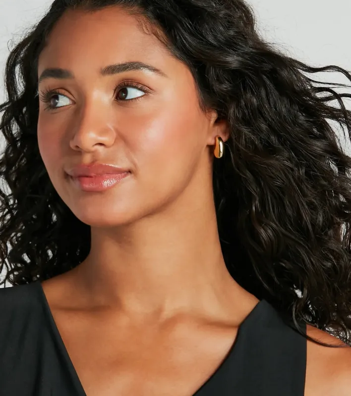 Sleek Shine 14K Gold Plated Mini Hoop Earrings sold by Windsor