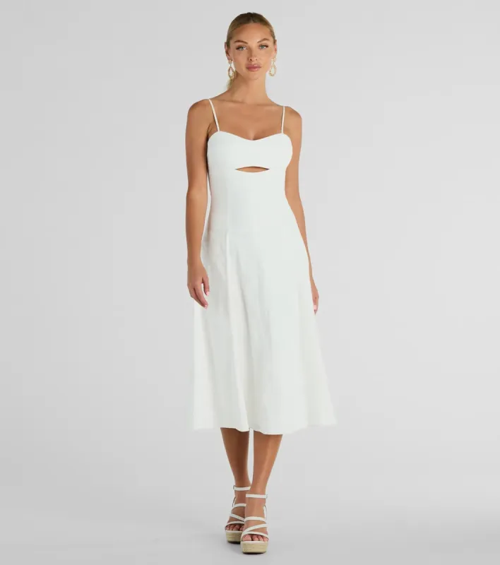 Sensational Delight Sweetheart Cutout Midi Dress sold by Windsor