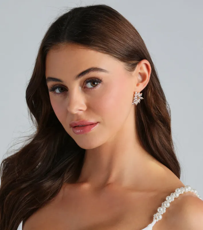 Enchanting Elegance Cubic Zirconia Cluster Stud Earrings sold by Windsor