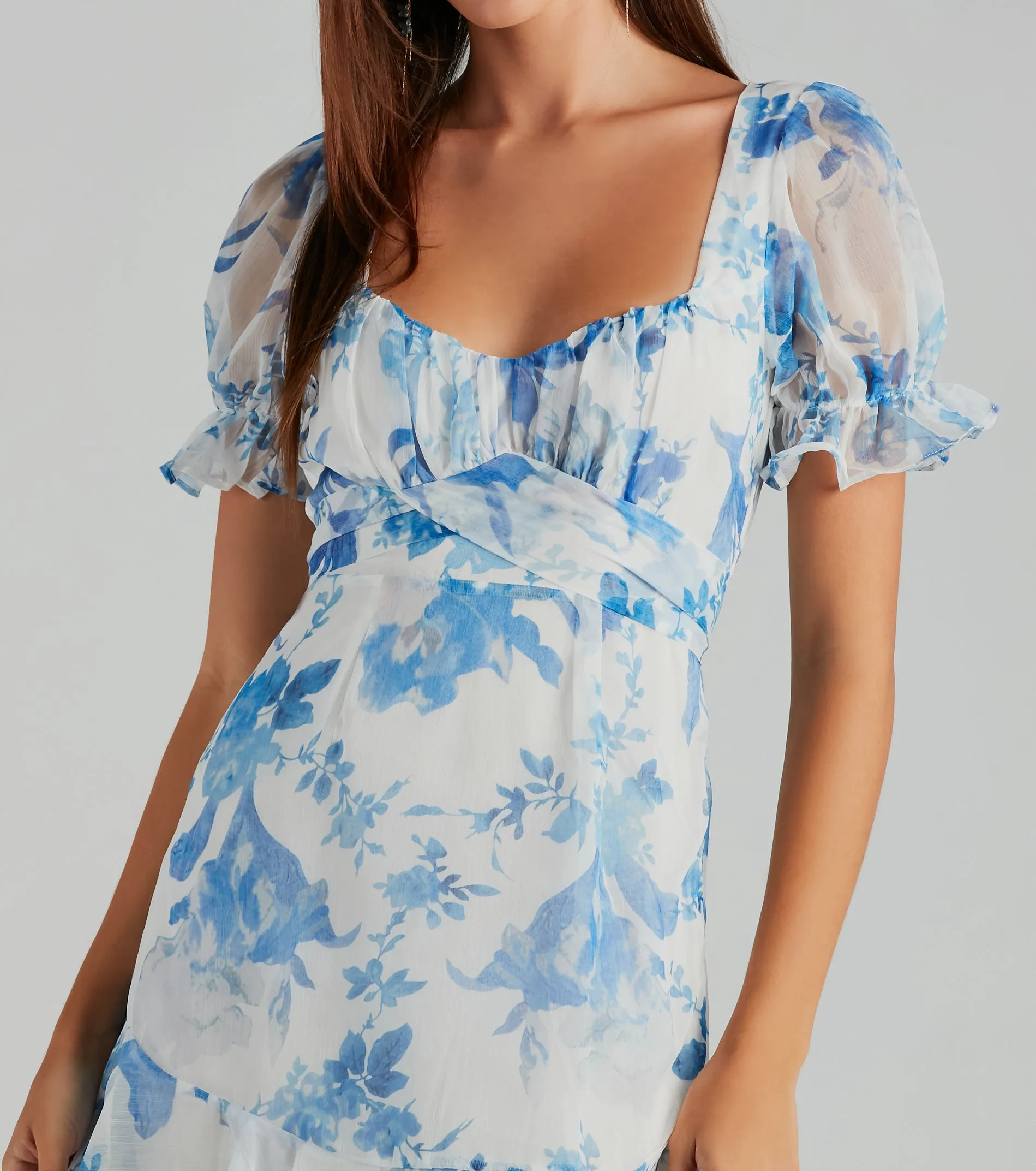 Sweet Choice Floral Chiffon A-Line Mini Dress sold by Windsor product image thumbnail 4
