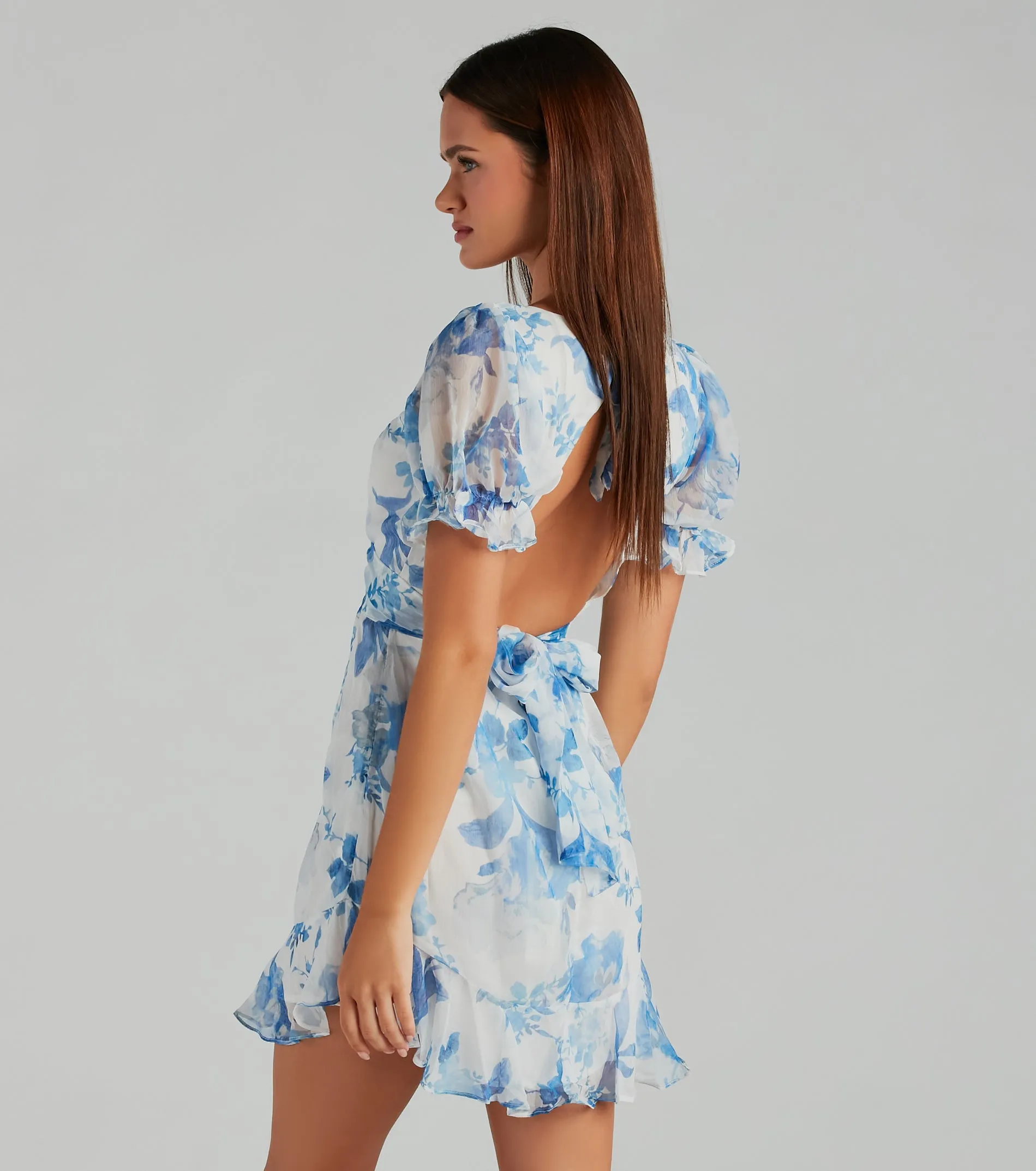 Sweet Choice Floral Chiffon A-Line Mini Dress sold by Windsor product image thumbnail 2