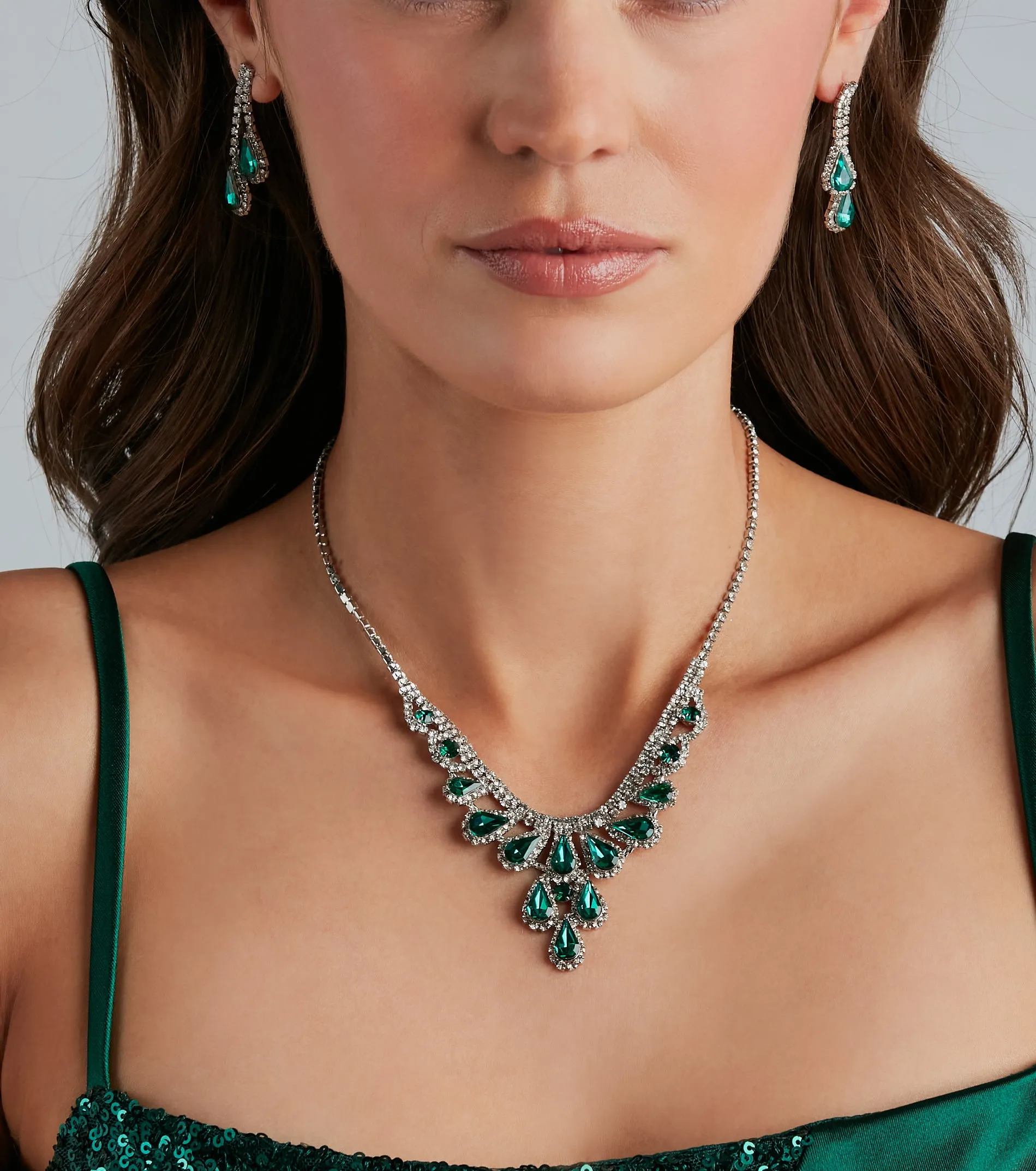 Sparkle Goals Gemstone Necklace And Earrings Set sold by Windsor product image thumbnail 2