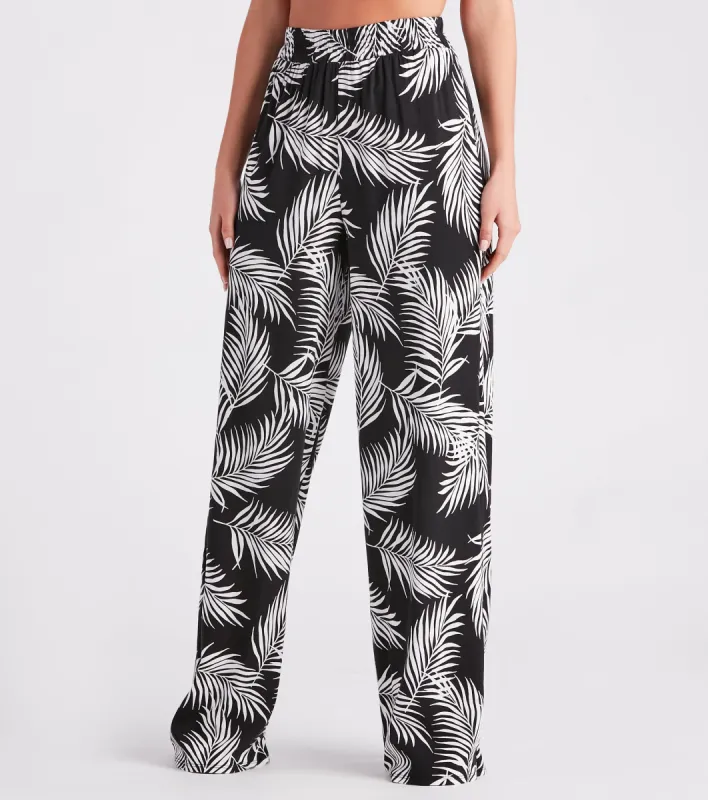 Getaway Dreams Linen Tropical Wide Leg Pants sold by Windsor