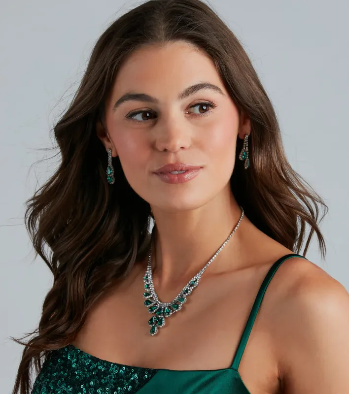 Sparkle Goals Gemstone Necklace And Earrings Set sold by Windsor