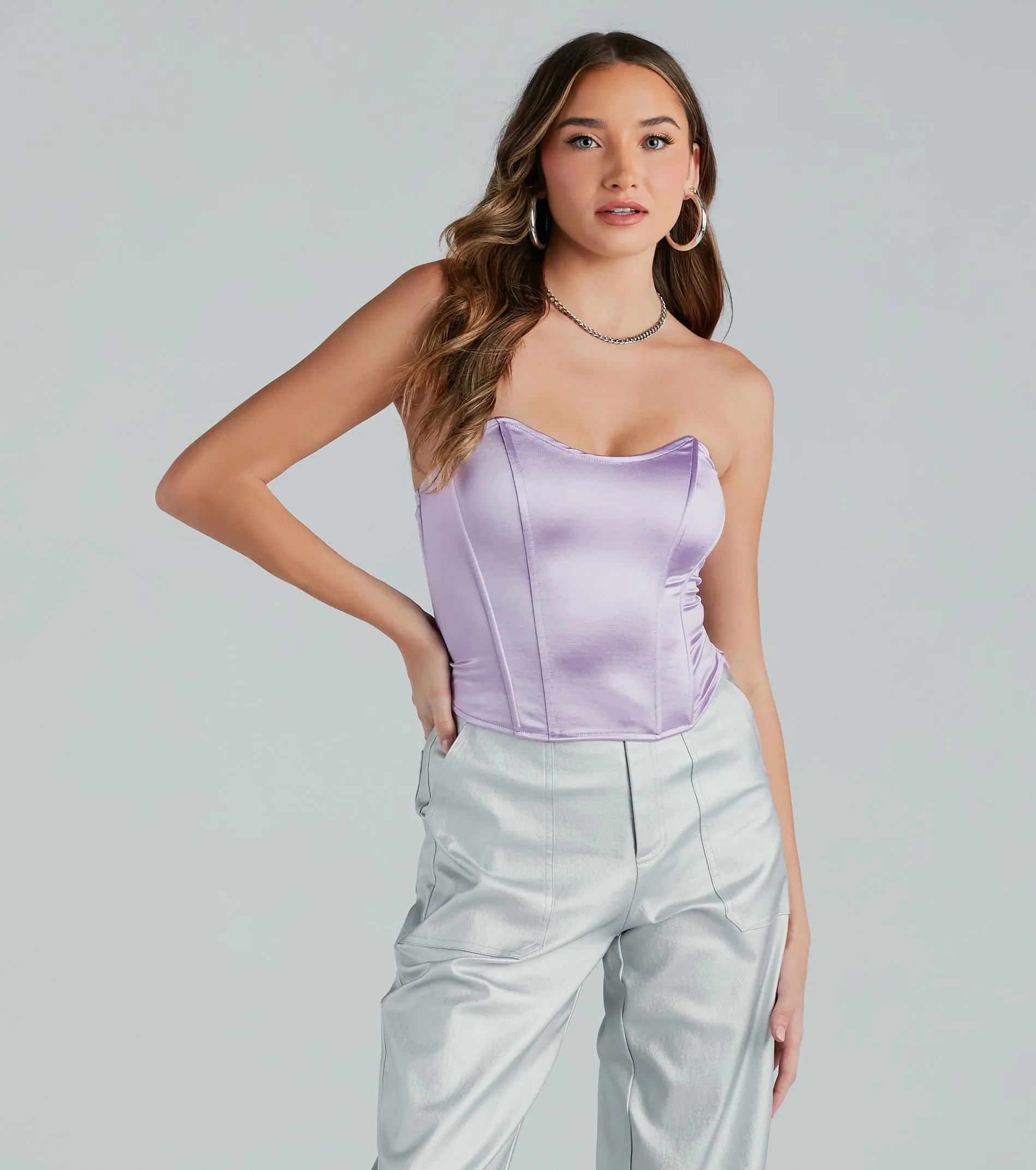 Smooth Criminal Satin Strapless Bustier sold by Windsor product image thumbnail 4