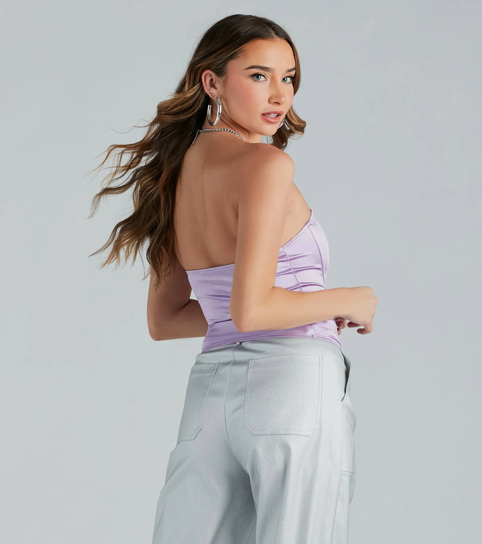 Smooth Criminal Satin Strapless Bustier sold by Windsor product image thumbnail 2