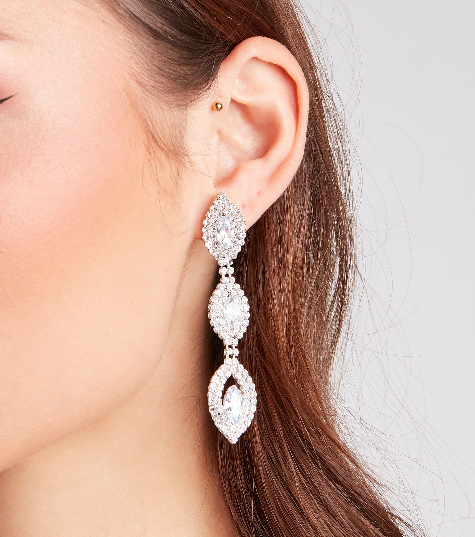 She's So Glam Gemstone Drop Earrings sold by Windsor product image thumbnail 4