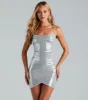 Space Babe Metallic Strappy MIni Dress sold by Windsor
