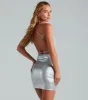 Space Babe Metallic Strappy MIni Dress sold by Windsor