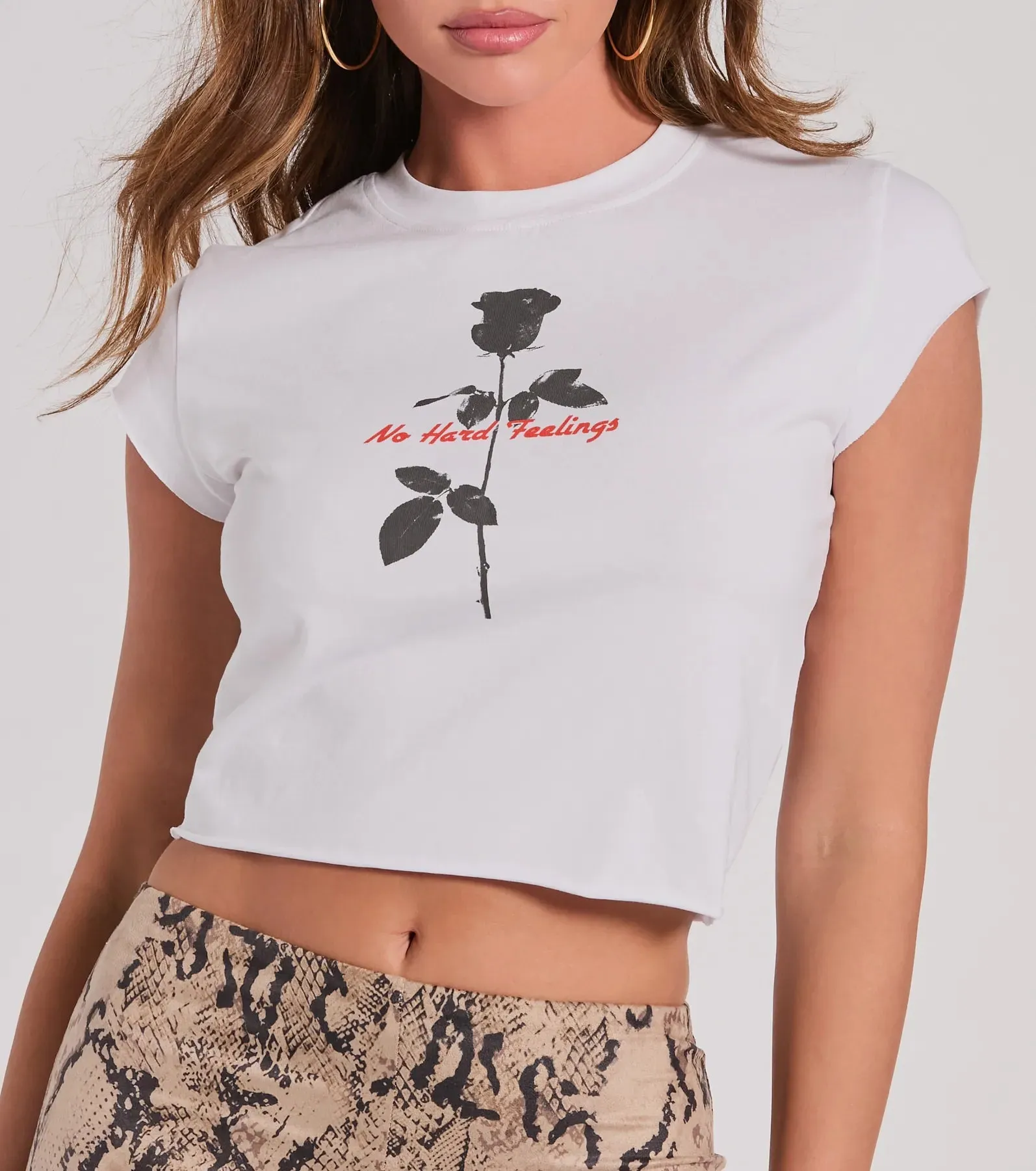 No Hard Feelings Rose Crop Graphic Tee | Parallel