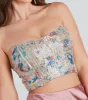 Artistic Beauty Sequin Abstract Print Corset Top sold by Windsor