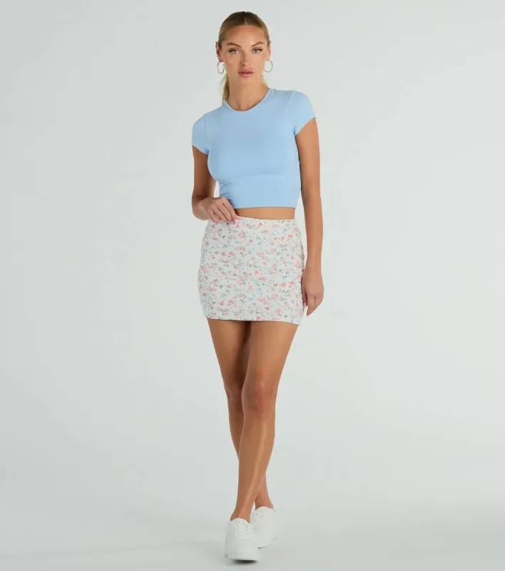 In The Valley High Rise Floral Eyelet Mini Skirt sold by Windsor