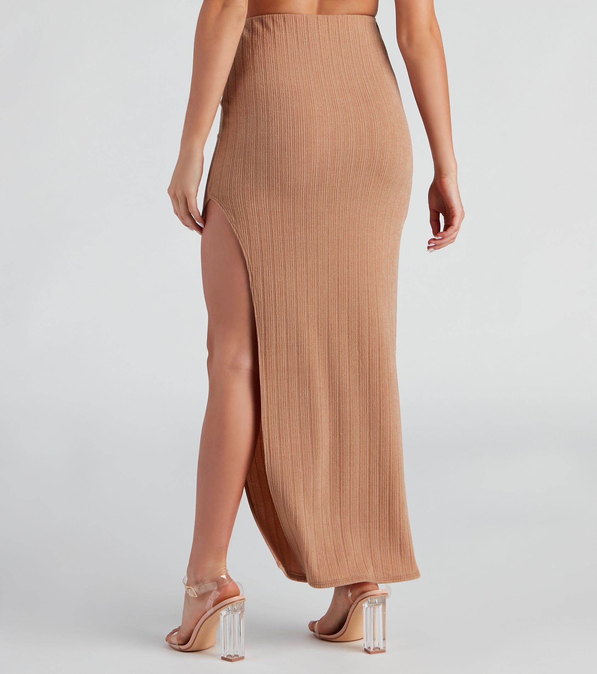 Knit Alone Slit Maxi Skirt sold by Windsor product image thumbnail 2