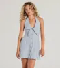 Pretty In Italy Halter Button Striped Mini Dress sold by Windsor