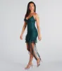 She's Glitzy Glitter Ruffled Mini Dress sold by Windsor