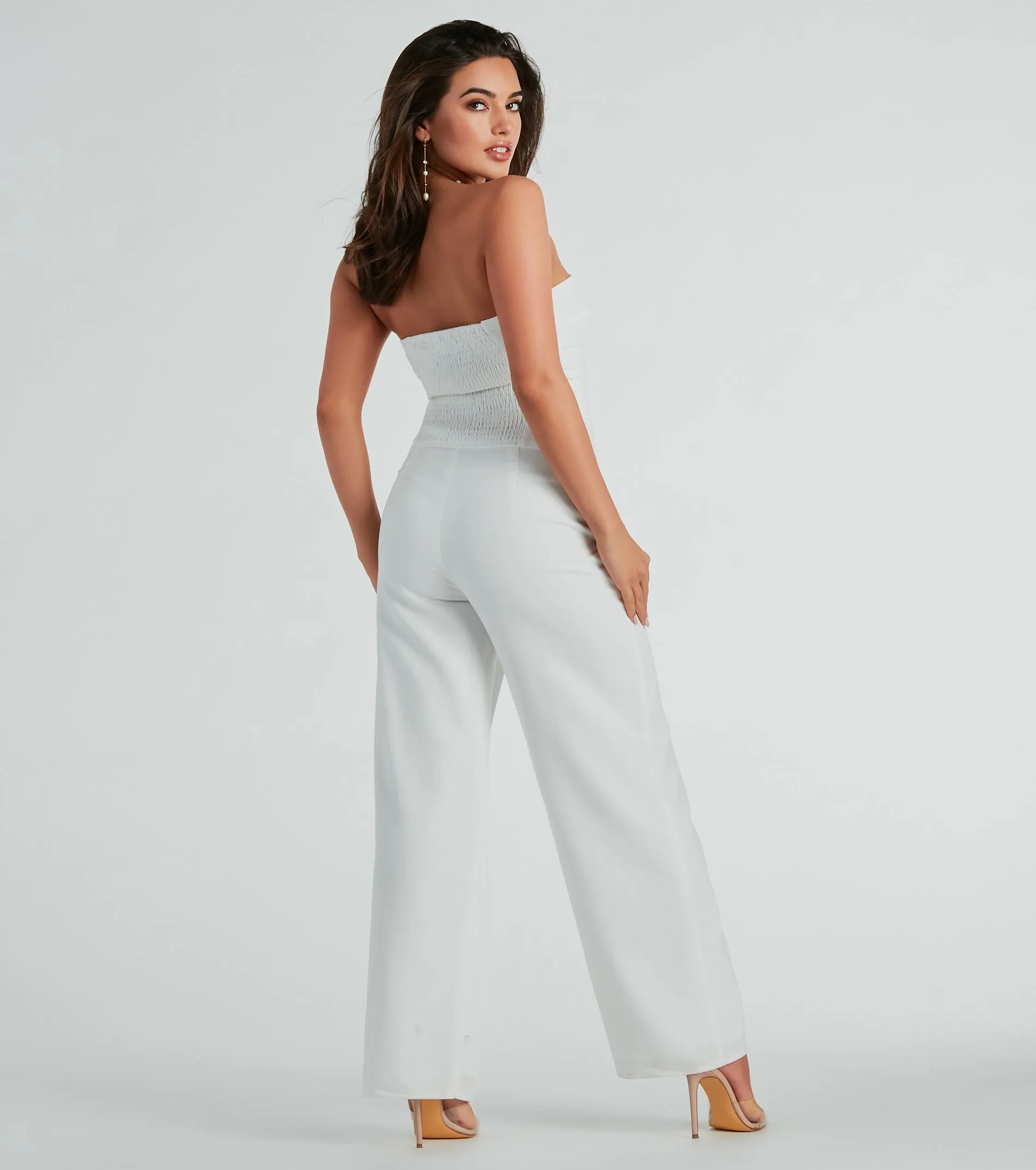 Weekend Attitude Strapless Woven Wide-Leg Jumpsuit sold by Windsor product image thumbnail 2
