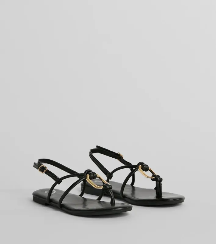 All Things Chic Strappy Charm Flat Sandals sold by Windsor