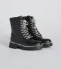 Glam Rockstar Rhinestone Lace-Up Combat Boots sold by Windsor