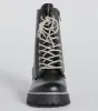 Glam Rockstar Rhinestone Lace-Up Combat Boots sold by Windsor