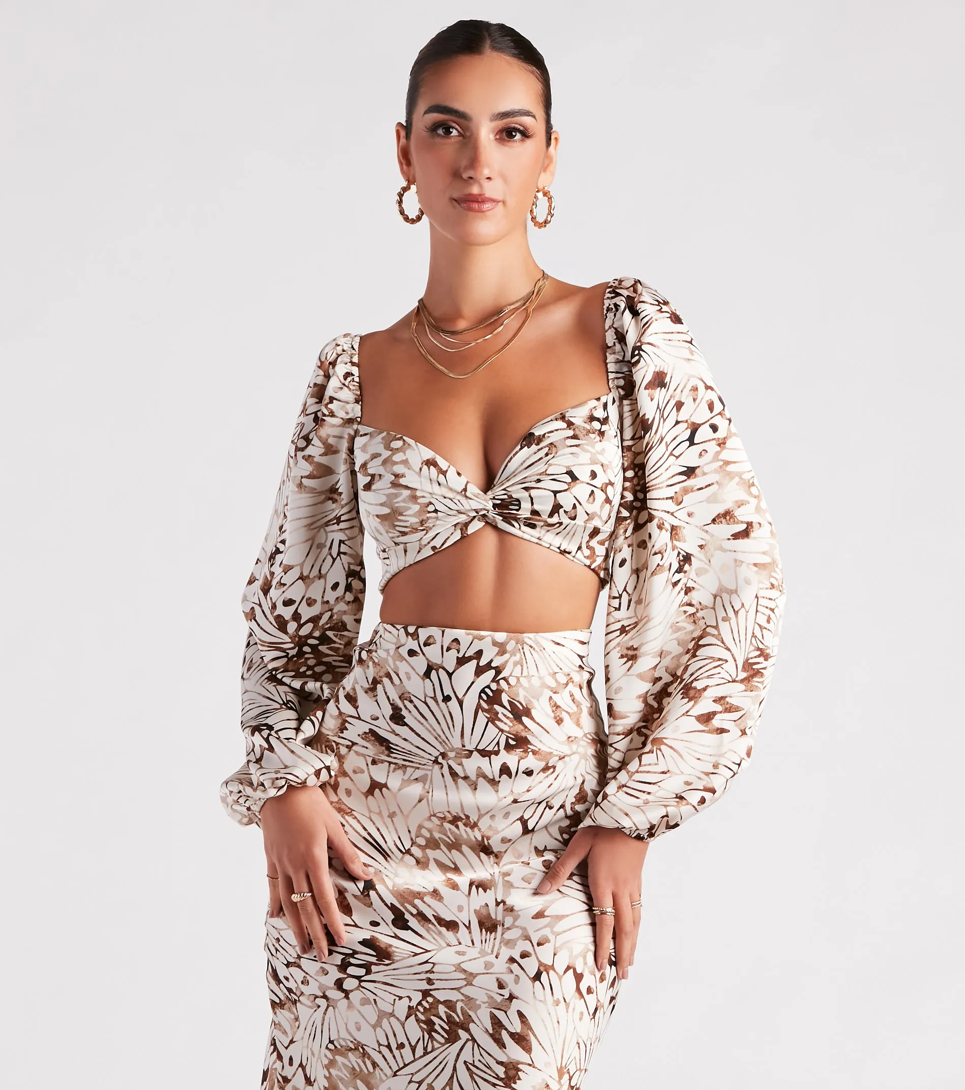 Fly By Satin Butterfly Crop Top sold by Windsor