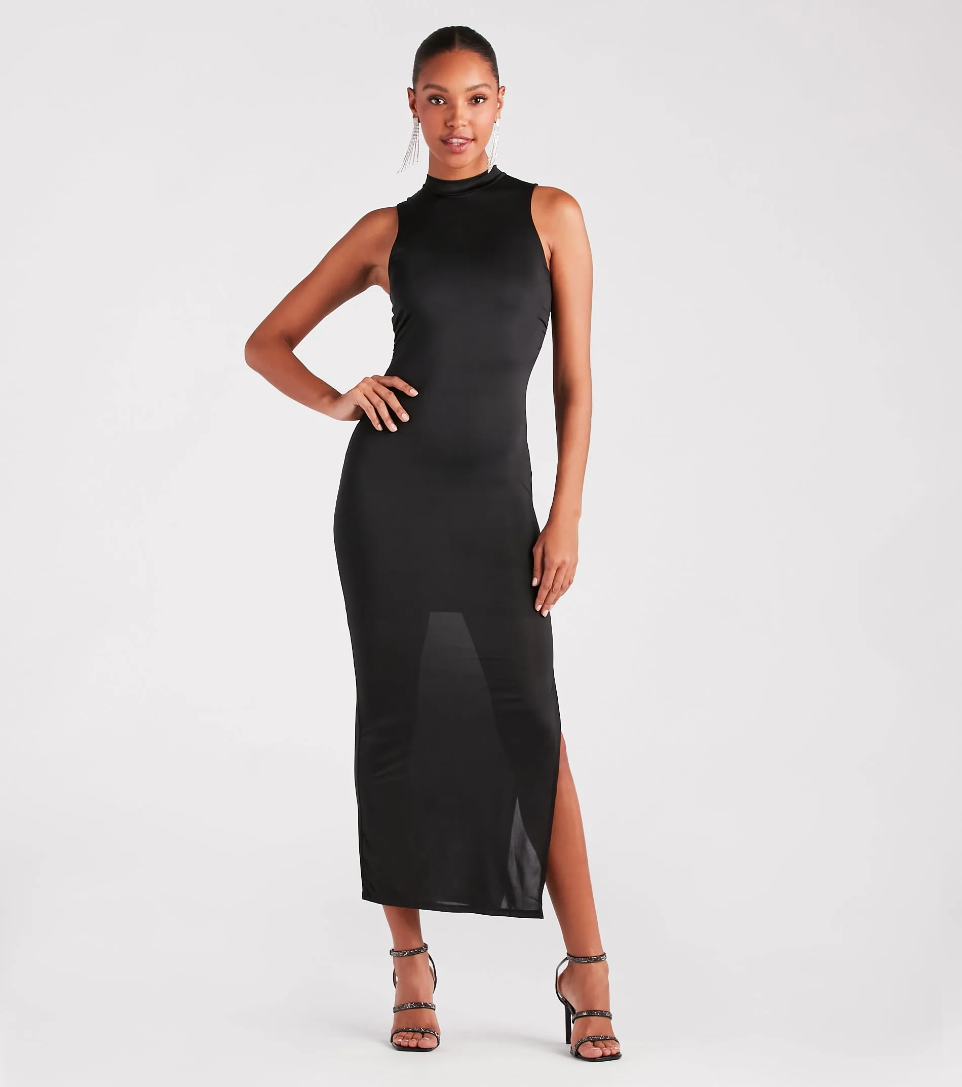 Curve Allure Mock Neck Maxi Dress sold by Windsor