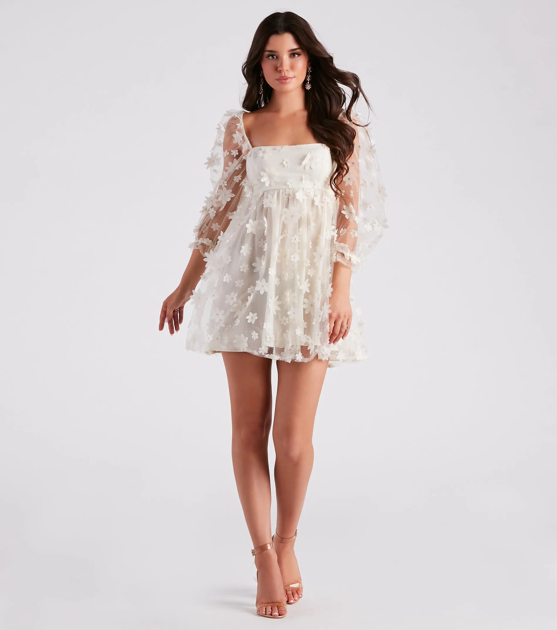 Sunshine Daisy Flower Mesh Skater Dress sold by Windsor product image thumbnail 3