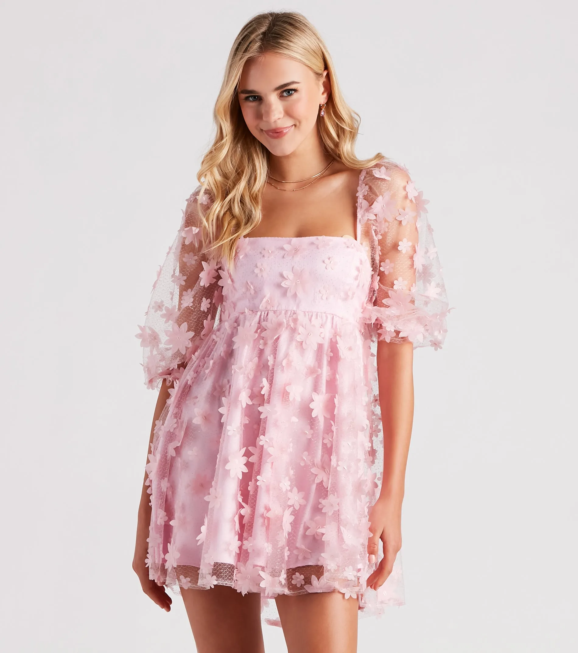 Sunshine Daisy Flower Mesh Skater Dress sold by Windsor product image thumbnail 5