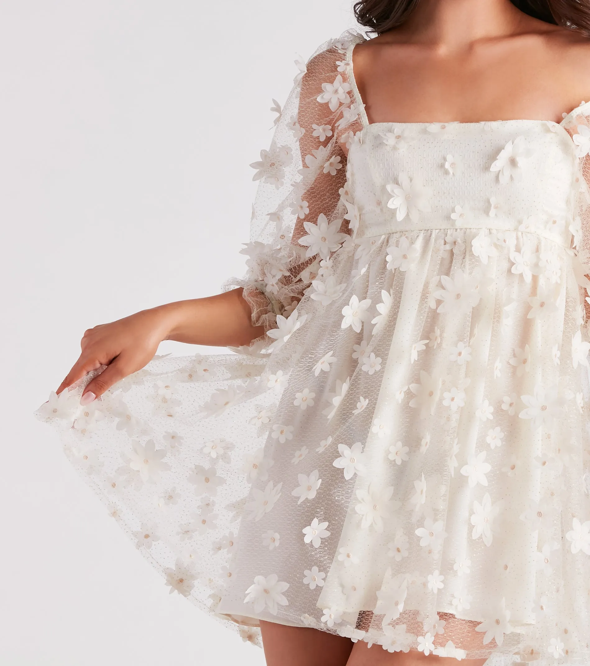 Sunshine Daisy Flower Mesh Skater Dress sold by Windsor product image thumbnail 4