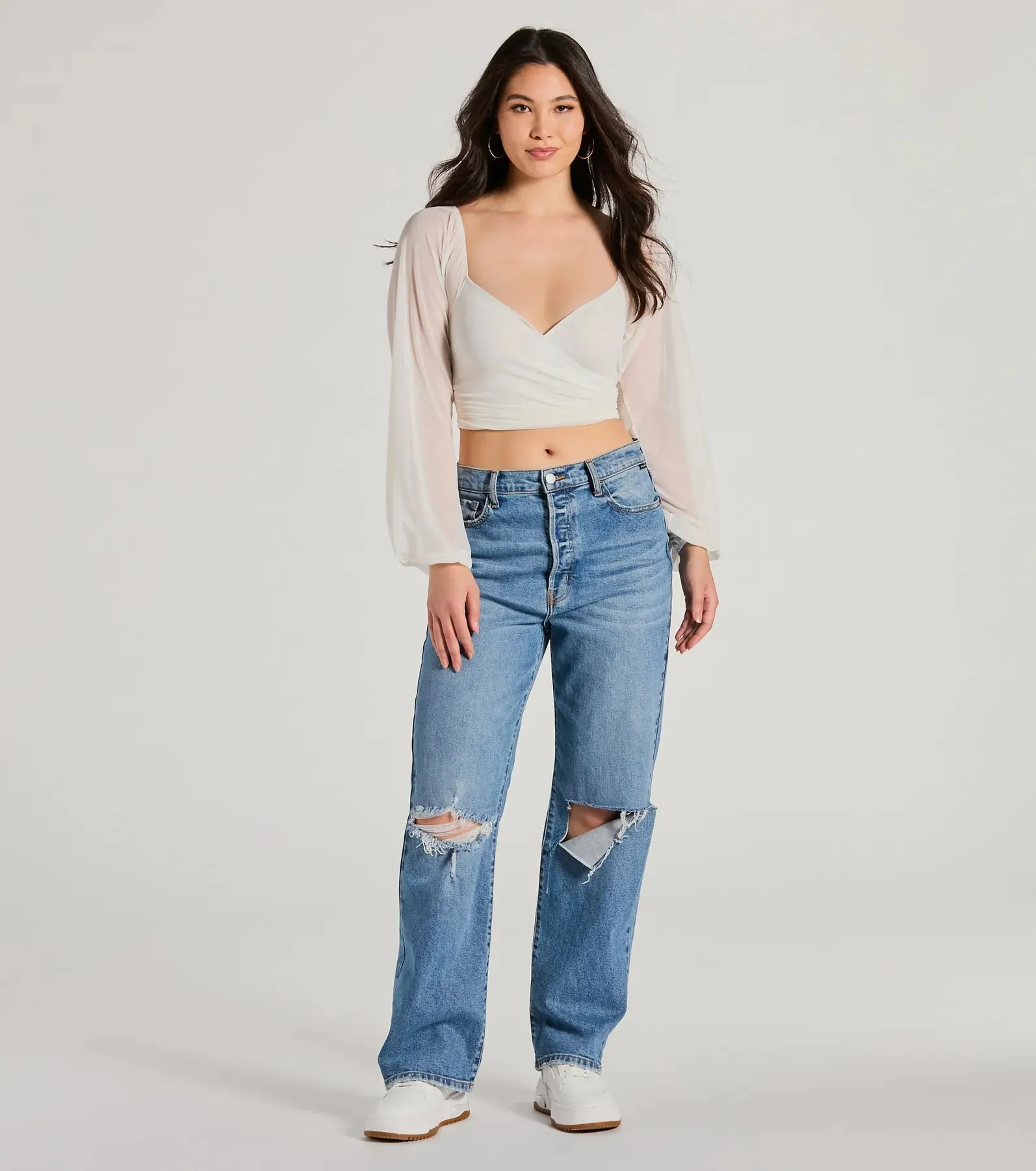 Ahead Of The Trend Surplice V-Neck Crop Top sold by Windsor product image thumbnail 3