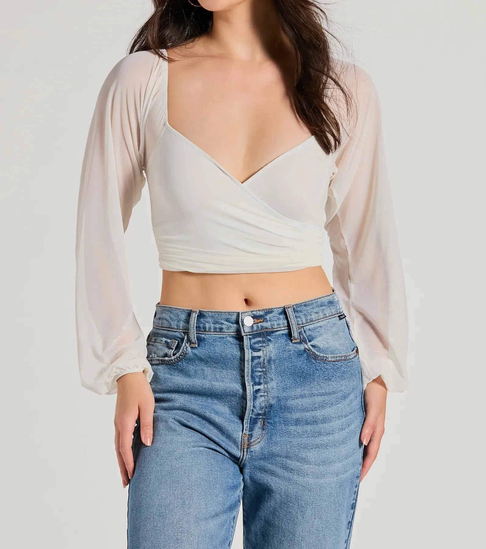 Ahead Of The Trend Surplice V-Neck Crop Top sold by Windsor product image thumbnail 4