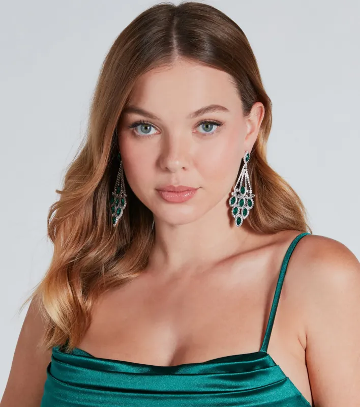 Luxe Sparkle Rhinestone And Gemstone Chandelier Earrings sold by Windsor