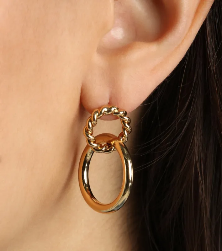 Elevated 14K Gold Plated Dual Hoop Earrings sold by Windsor