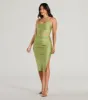 Just My Type Cutout Bodycon Satin Midi Dress sold by Windsor
