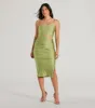 Just My Type Cutout Bodycon Satin Midi Dress sold by Windsor