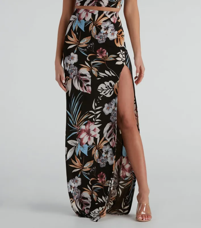 Ticket To Paradise Slit Maxi Skirt sold by Windsor