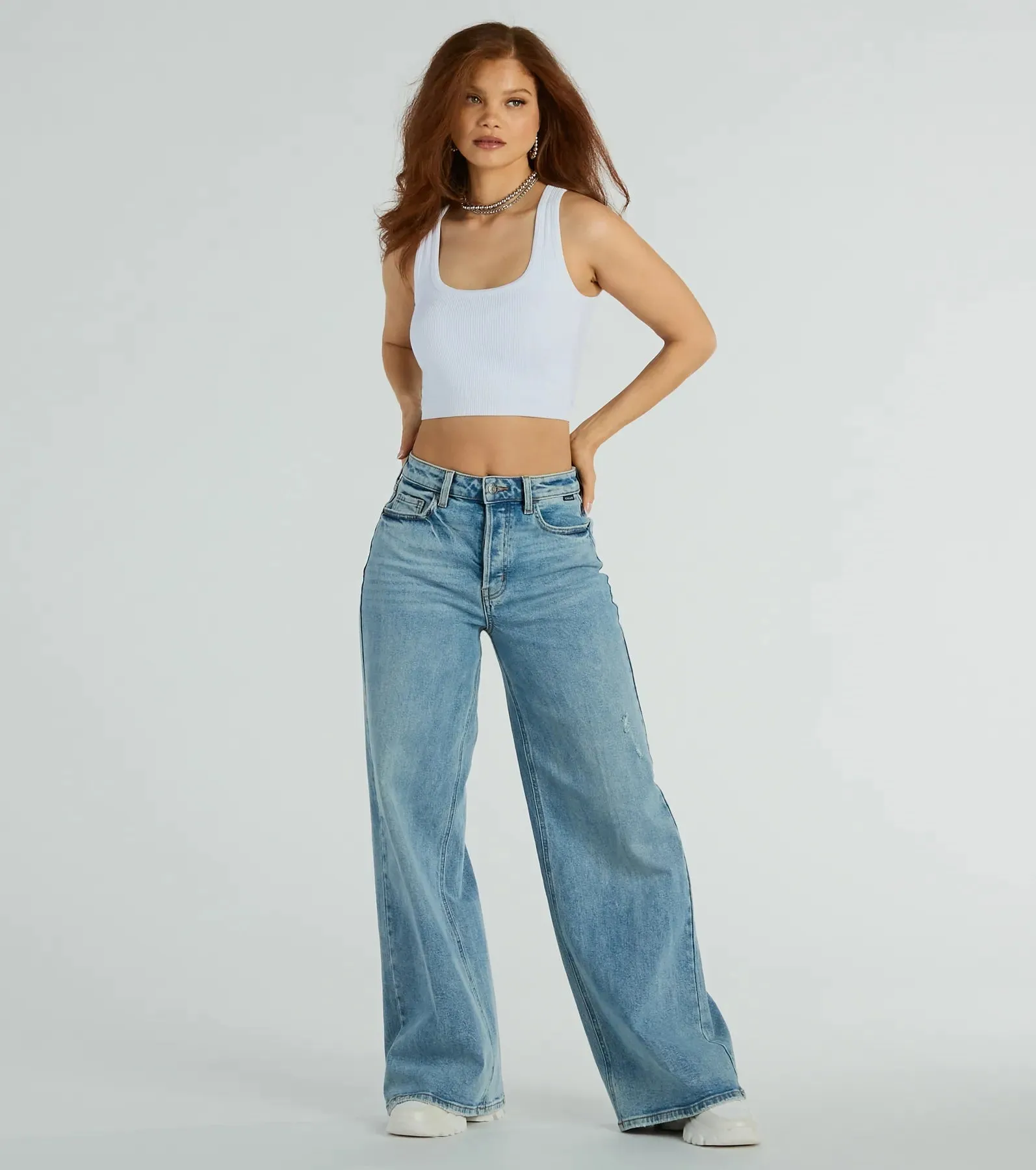 Iconic Staple High-Rise Wide-Leg Jeans sold by Windsor