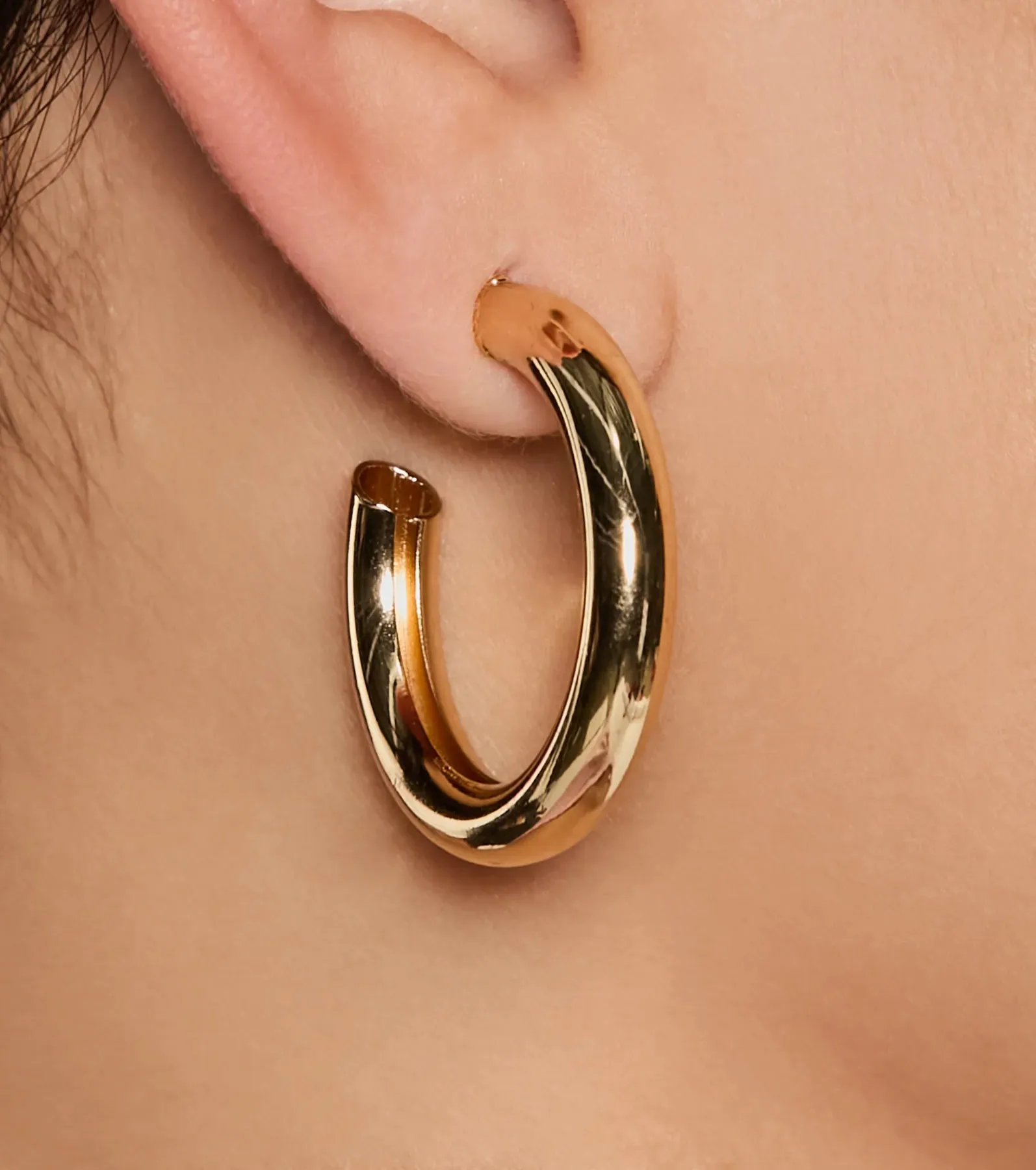 Trendy Chic Tube Hoop Earrings sold by Windsor product image thumbnail 2