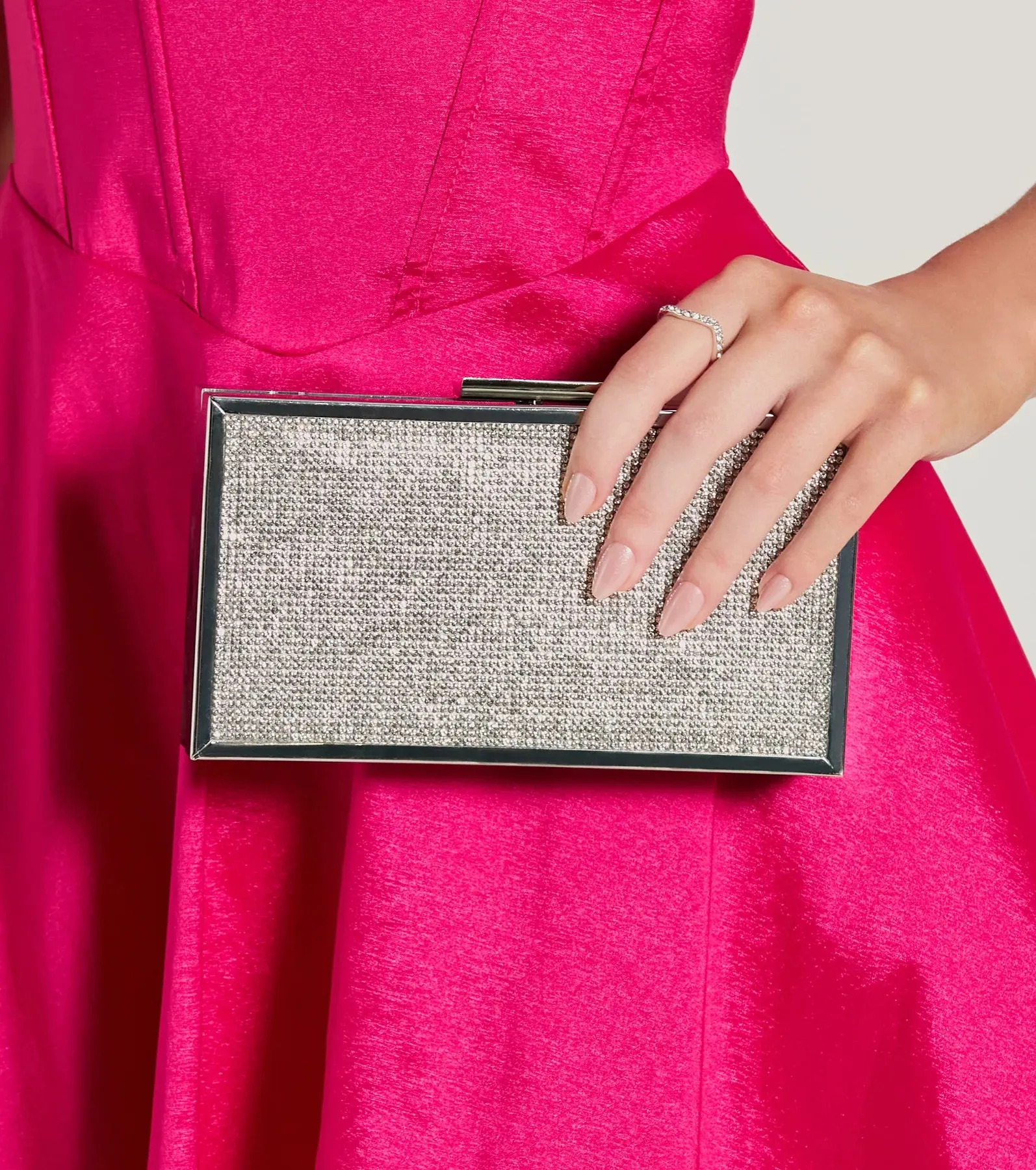 Elevated Radiance Rhinestone Box Clutch sold by Windsor