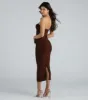 A Must Have Strapless Twist Midi Dress sold by Windsor