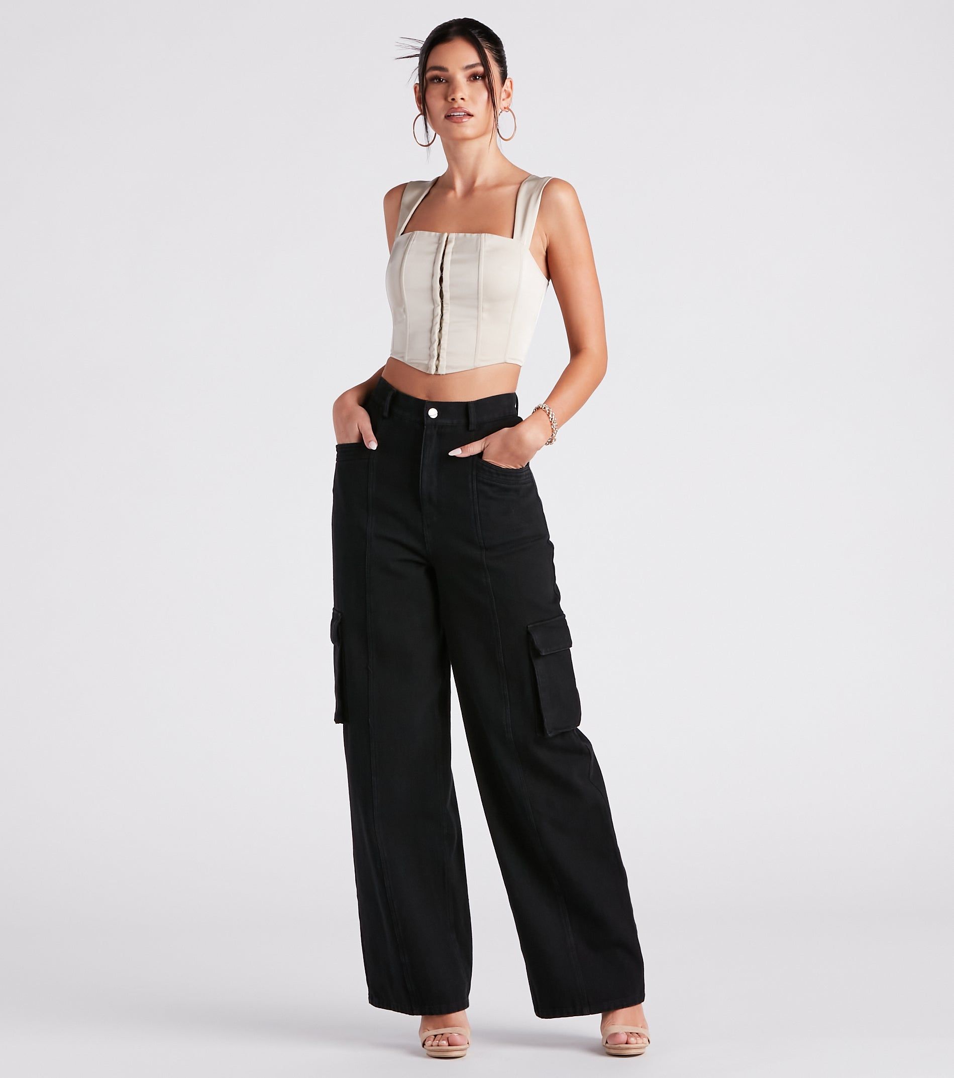 Meant To Be Satin Lace Up Corset Top sold by Windsor product image thumbnail 3